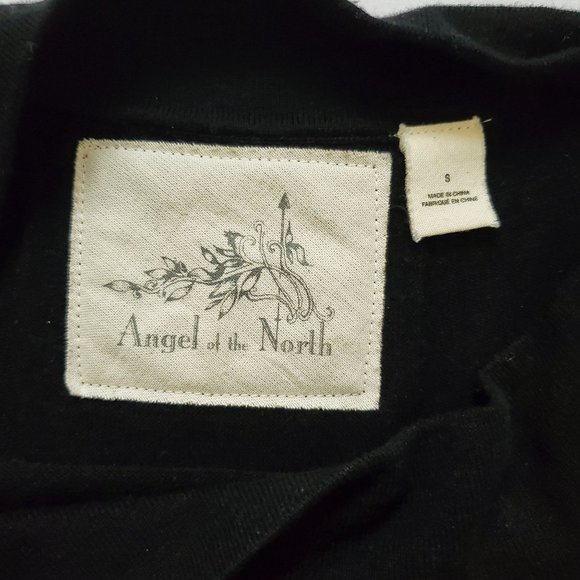 Anthropologie Angel Of The North Evi Cashmere Blend Black Pullover Sweater Small - Picture 9 of 13